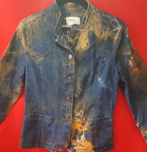 Denim custom over-dyed jacket.